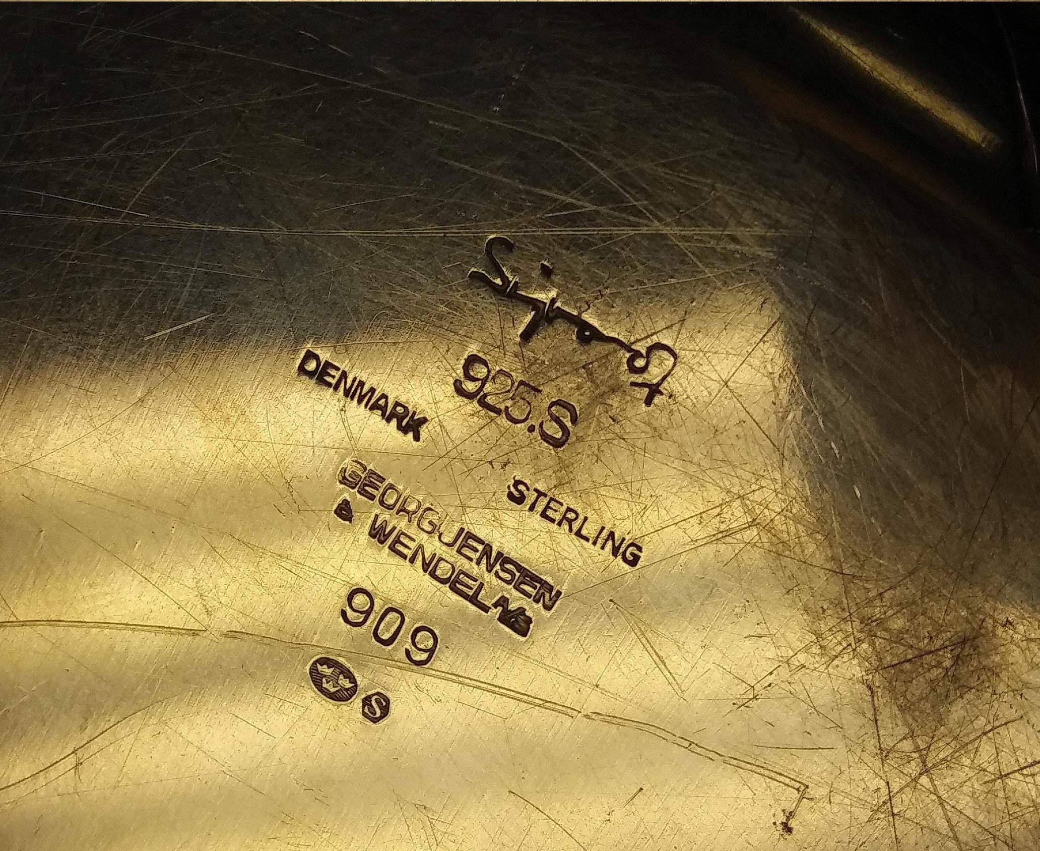 Georg Jensen Sartén / Cuenco Cubierto Bernadotte de Plata de Ley en Bueno estado para la venta en New York, NY