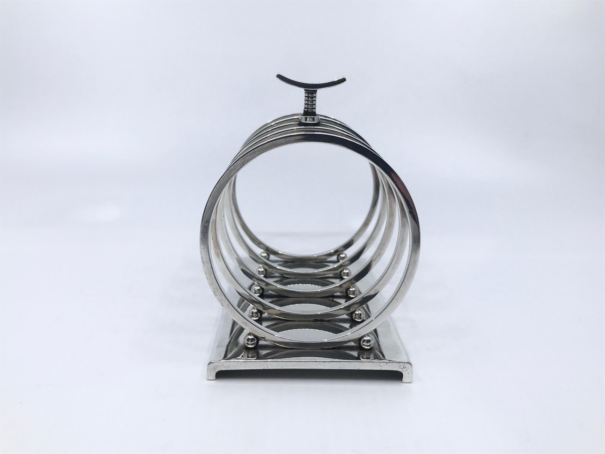 Art Deco Georg Jensen Sterling Silver Bernadotte Toast Rack 824 For Sale