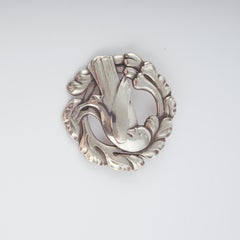 Broche oiseau Georg Jensen en argent sterling, design #70 de Kristian Mohl-Hansen