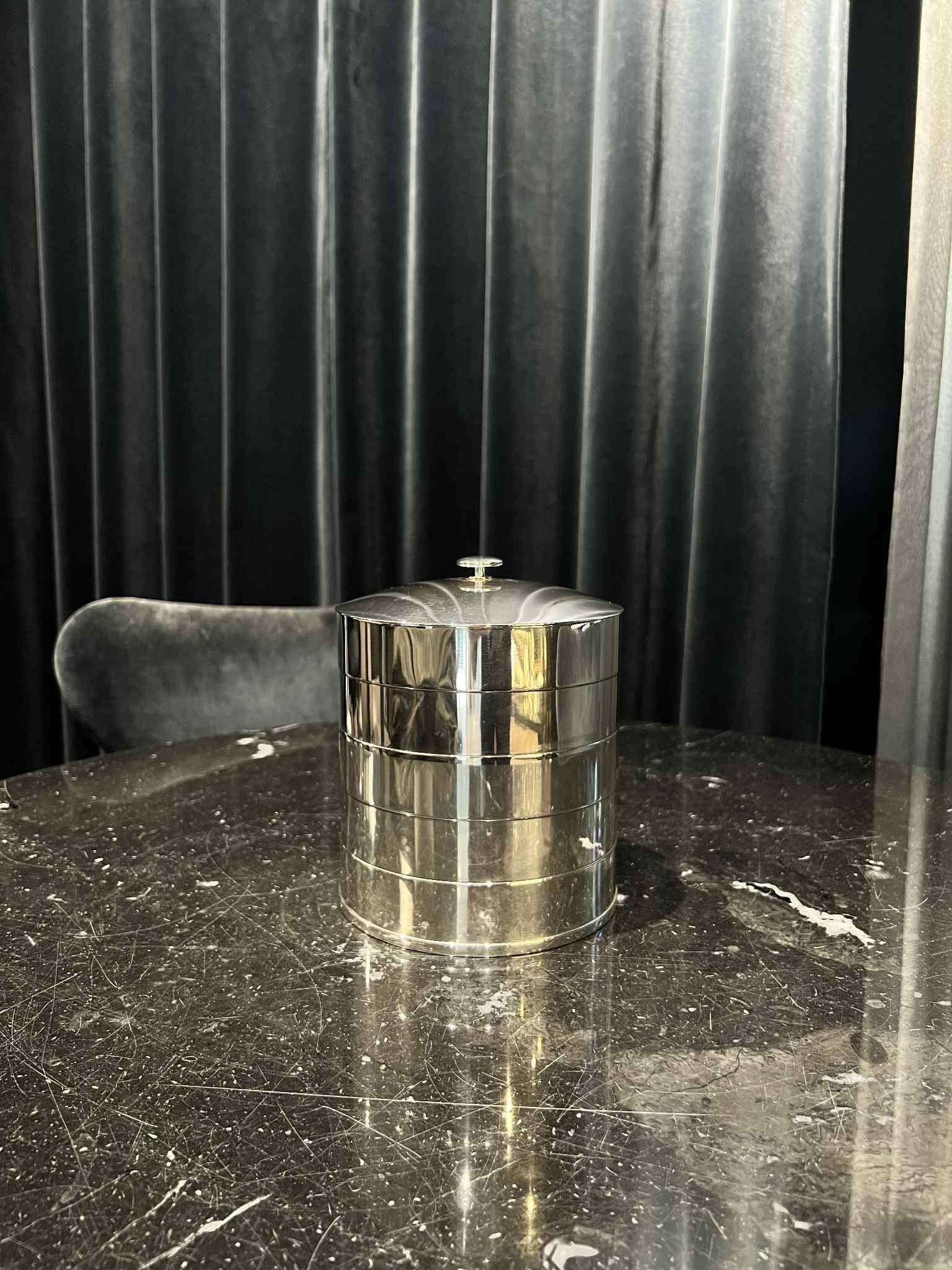 Art Deco Georg Jensen Sterling Silver Biscuit Jar For Sale