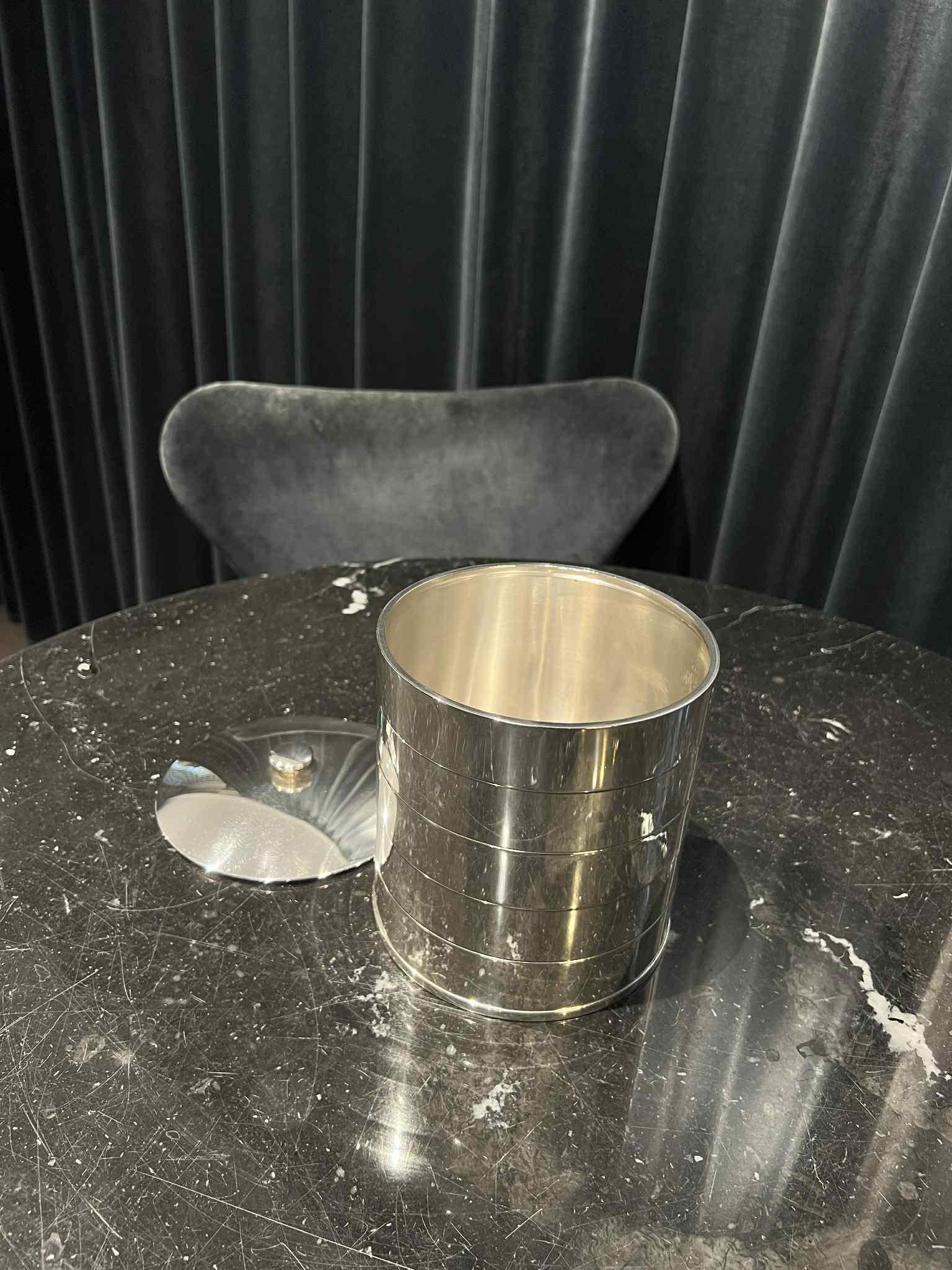 Danish Georg Jensen Sterling Silver Biscuit Jar For Sale