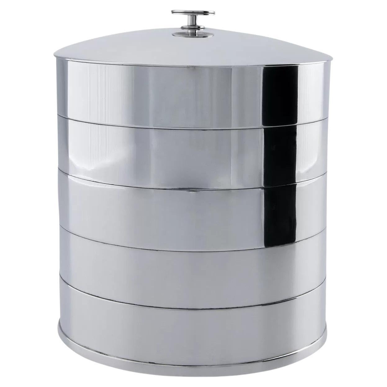 Georg Jensen Sterling Silver Biscuit Jar For Sale