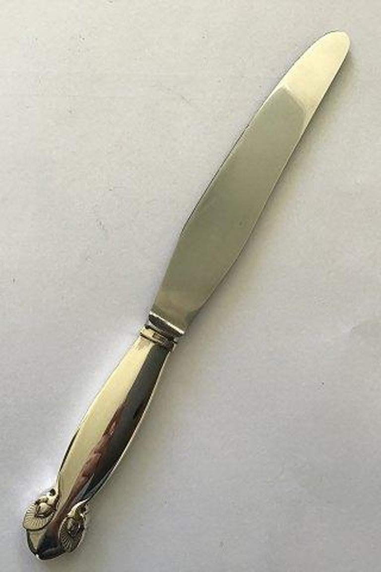 20th Century Georg Jensen Sterling Silver Bittersweet Dinner Knife No 003 For Sale