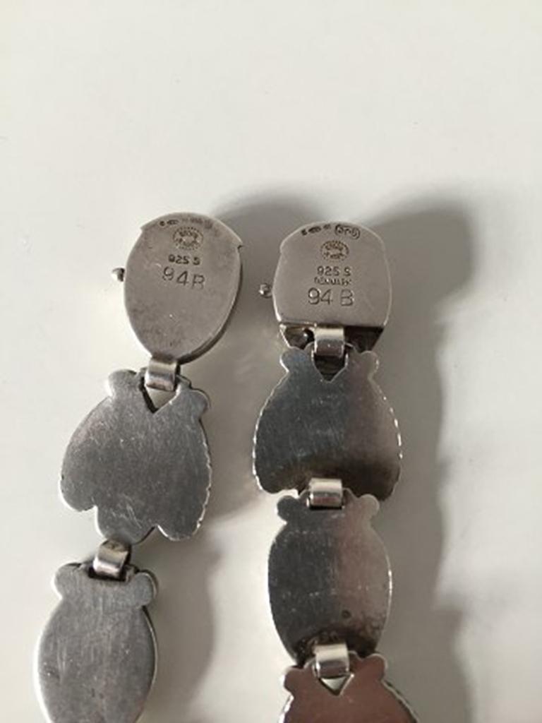 Georg Jensen Sterling Silver Bittersweet Set: Necklace, Bracelet & earrings #94B In New Condition For Sale In Copenhagen, DK