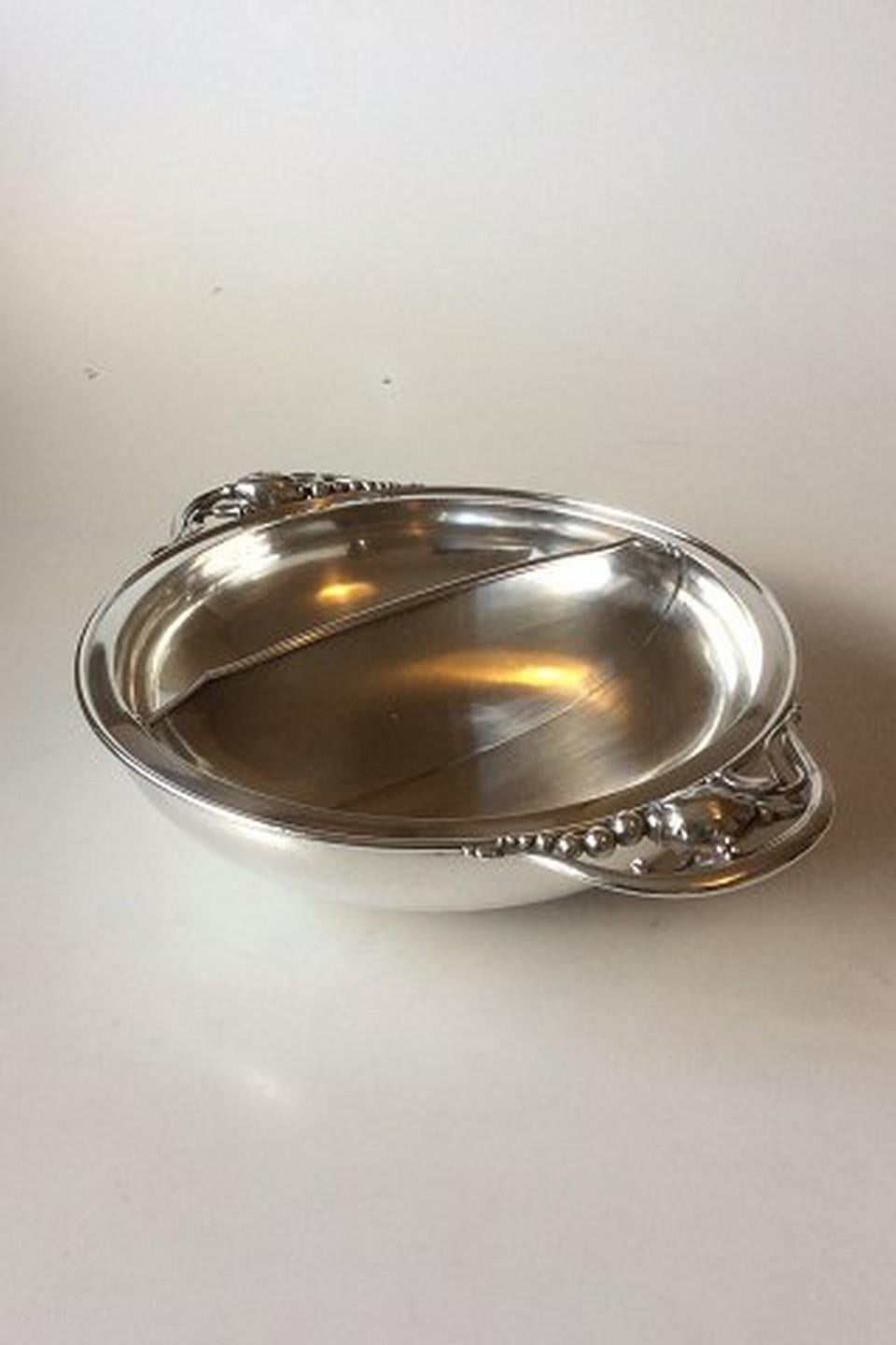 Georg Jensen sterling silver blossom bowl with three rooms #2E. Measures: 31 cm diameter (12 13/64