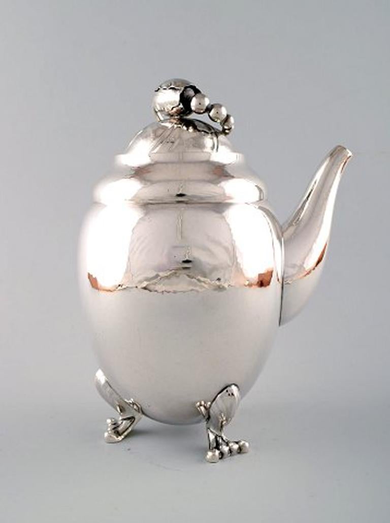 Art Nouveau Georg Jensen Sterling Silver Blossom Coffee Pot