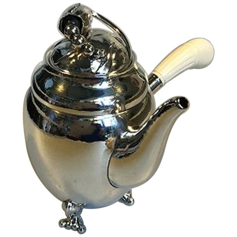Georg Jensen Sterling Silver Blossom Coffee Pot No. 2D For Sale