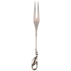 Georg Jensen Sterling Silver Blossom Cold Meat Fork, 1919-1930