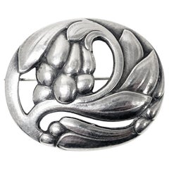 Vintage Georg Jensen Sterling Silver Blossom Pin C.1940 No 65