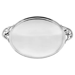 Georg Jensen Sterling Silver Blossom Round Tray 2AB