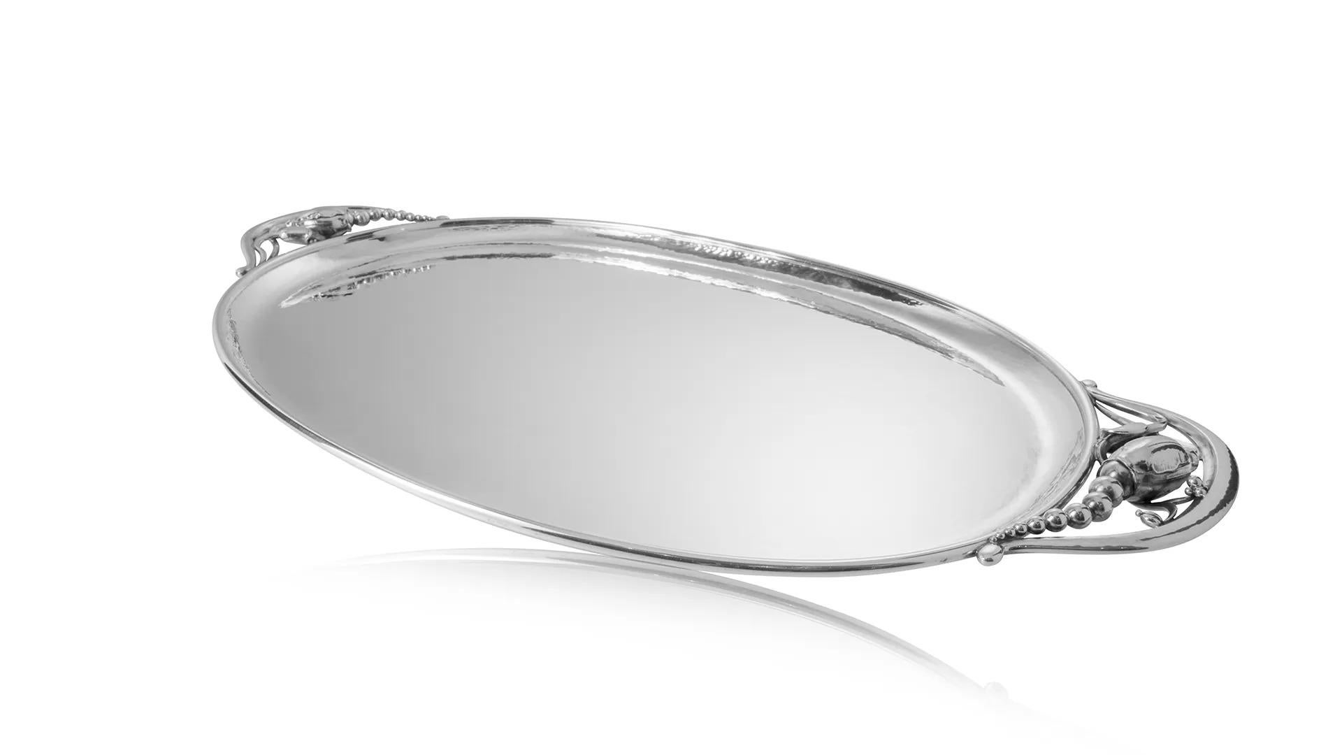 Art Nouveau Georg Jensen, servizio da tè/caffè in argento massiccio con vassoio 2 in vendita