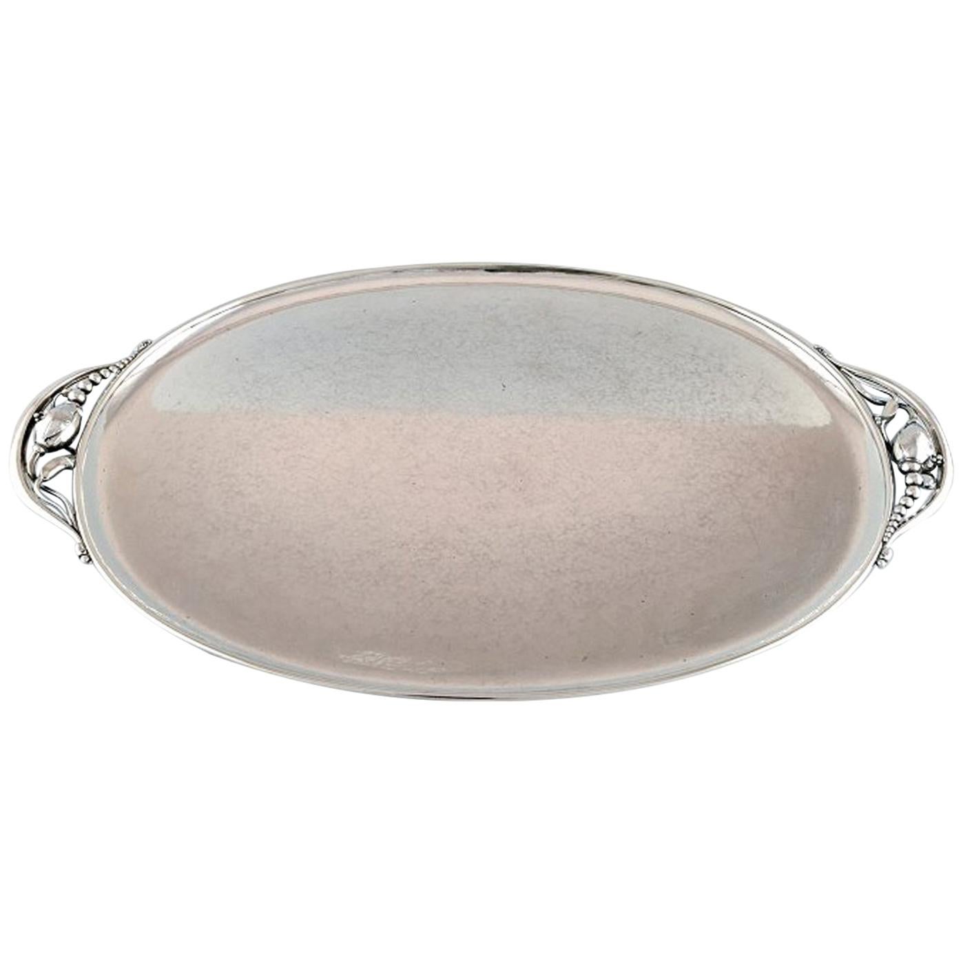 Georg Jensen Sterling Silver Blossom Very Large and Rare Serving Tray