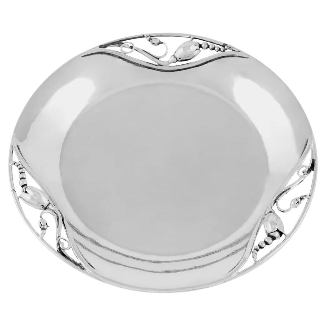 Georg Jensen Plata de Ley Posavasos/Panera Flor de Vino 2B