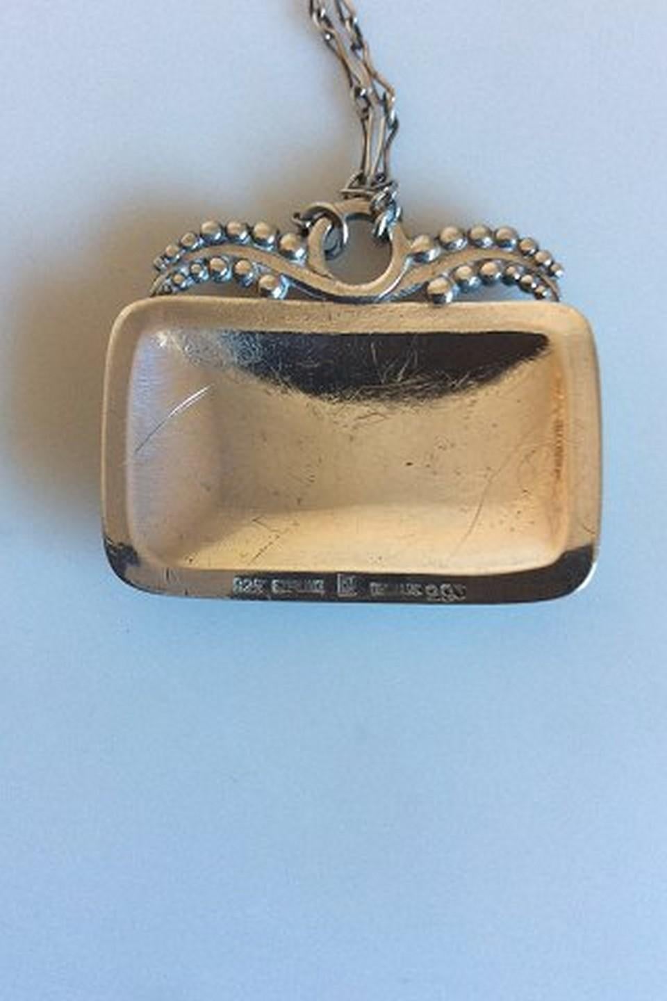 Georg Jensen sterling silver bottle name plate 