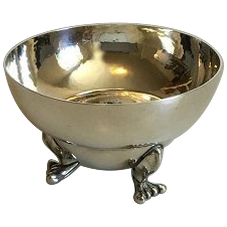 Georg Jensen Sterling Silver Bowl on Three Legs No. 2B For Sale