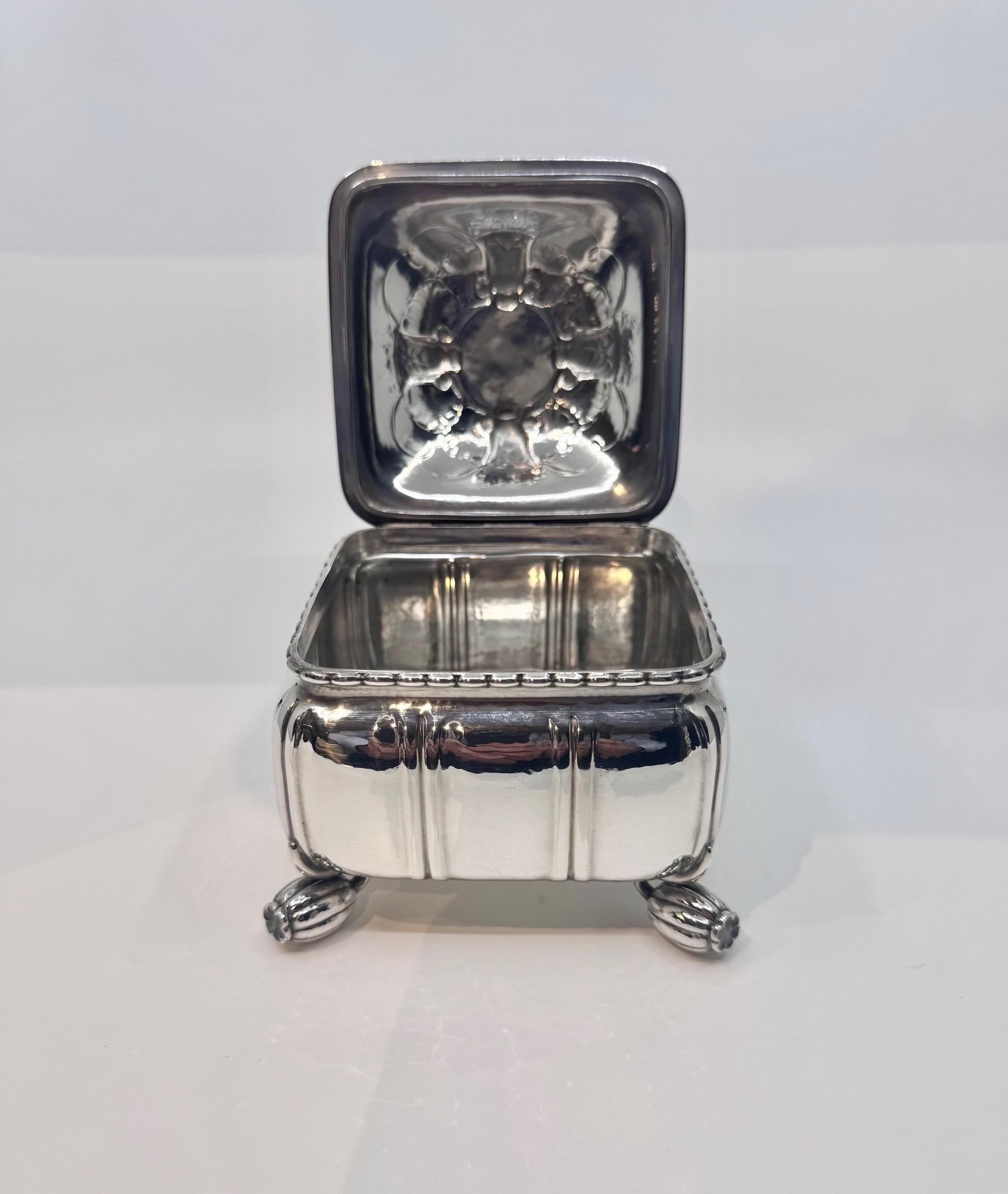 Art Nouveau Georg Jensen Sterling Silver Box 30B For Sale