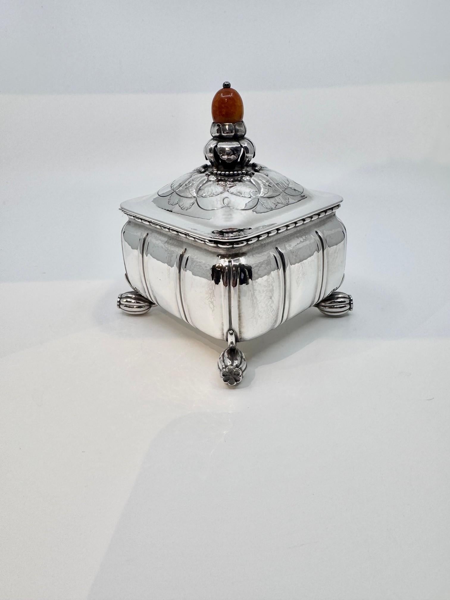 Hand-Crafted Georg Jensen Sterling Silver Box 30B For Sale