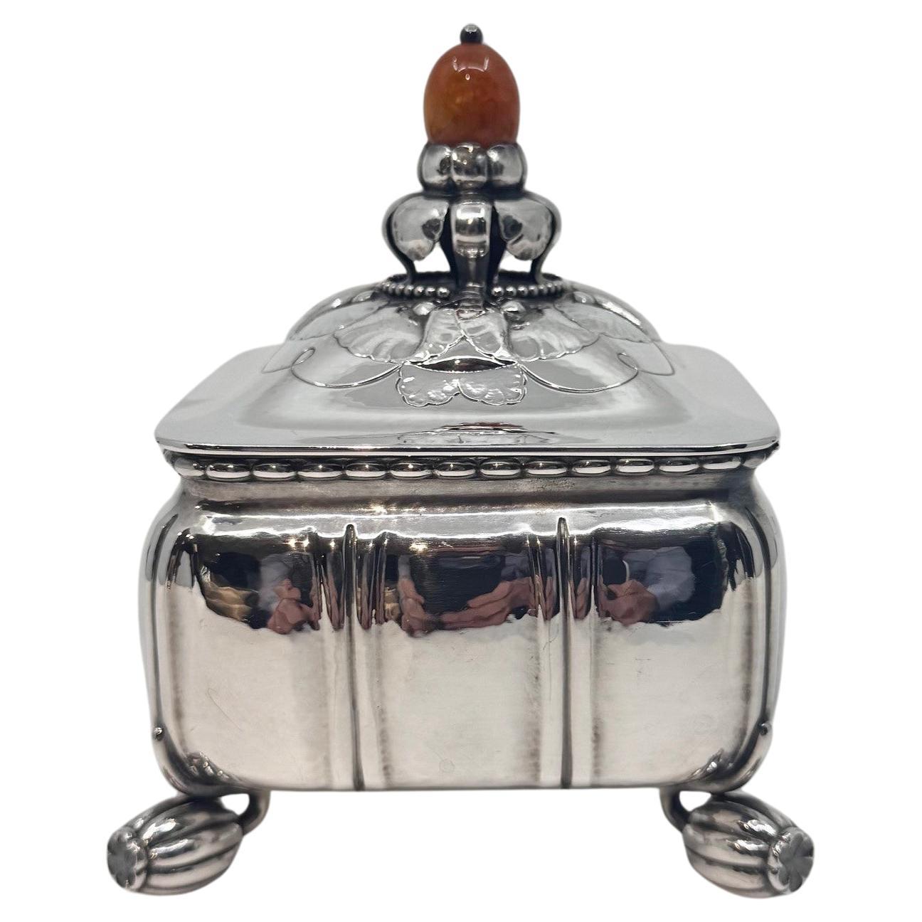 Georg Jensen Sterling Silver Box 30B For Sale