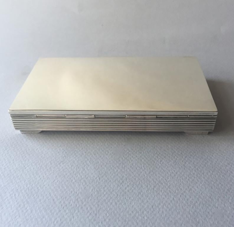 Art Deco Georg Jensen Sterling Silver Box by Sigvard Bernadotte no.712 For Sale