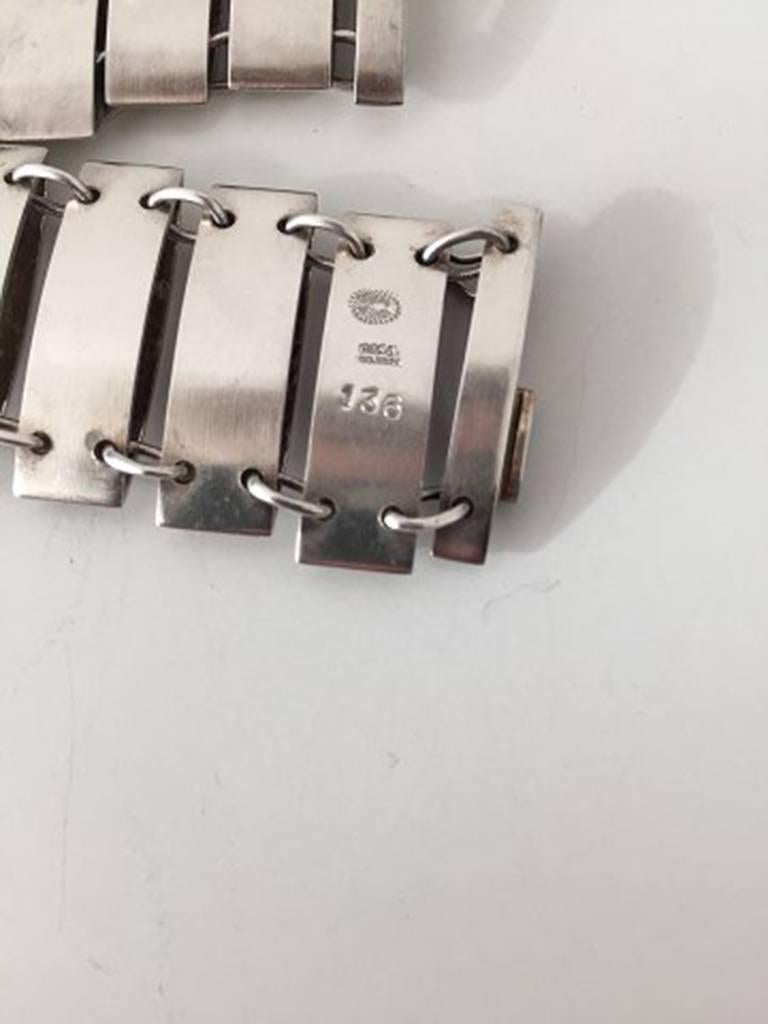 Georg Jensen Sterling Silver Bracelet by Arno Malinowski No 136 In New Condition In Copenhagen, DK