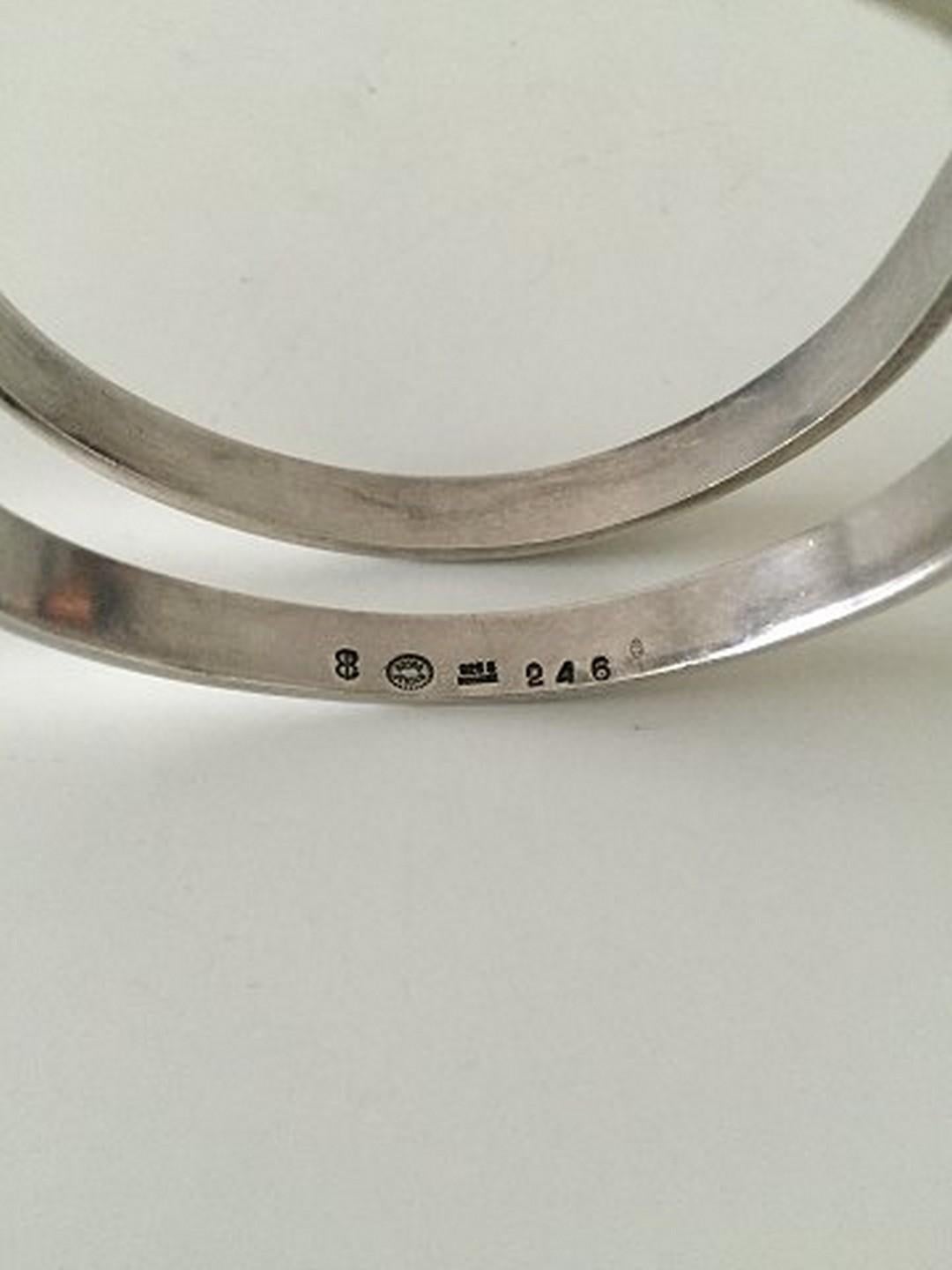 Georg Jensen Sterling Silver Bracelet by Bent Gabrielsen #246. Inner measurements on the bracelet is 6 cm / 2 23/64