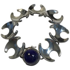 Georg Jensen Sterling Silver Bracelet No 130B Lapis Lazuli