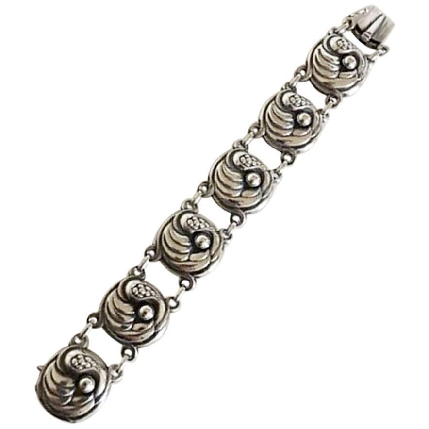 Georg Jensen Sterling Silver Bracelet No 19 For Sale