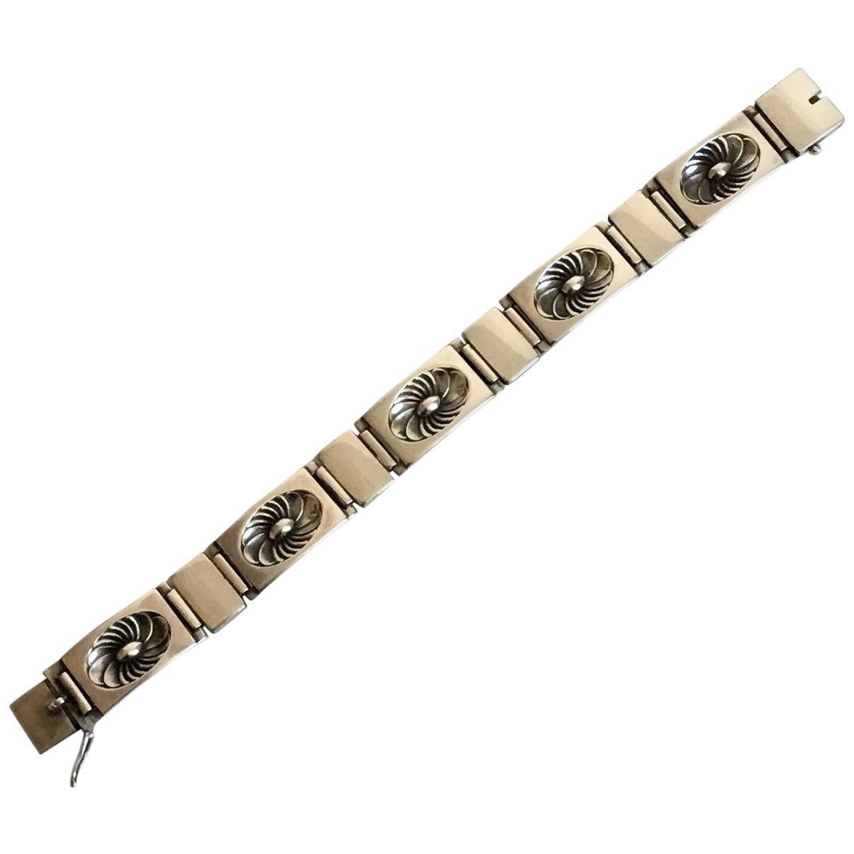 Georg Jensen Sterling Silver Bracelet No 56A For Sale