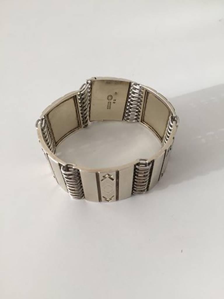 Art Deco Georg Jensen Sterling Silver Bracelet No. 65 For Sale