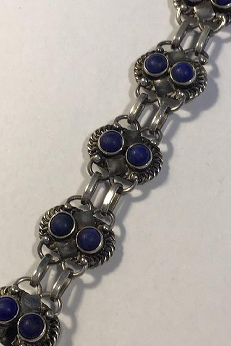 Georg Jensen, Sterlingsilber-Armband Nr. 8, Lapislazuli (Moderne) im Angebot