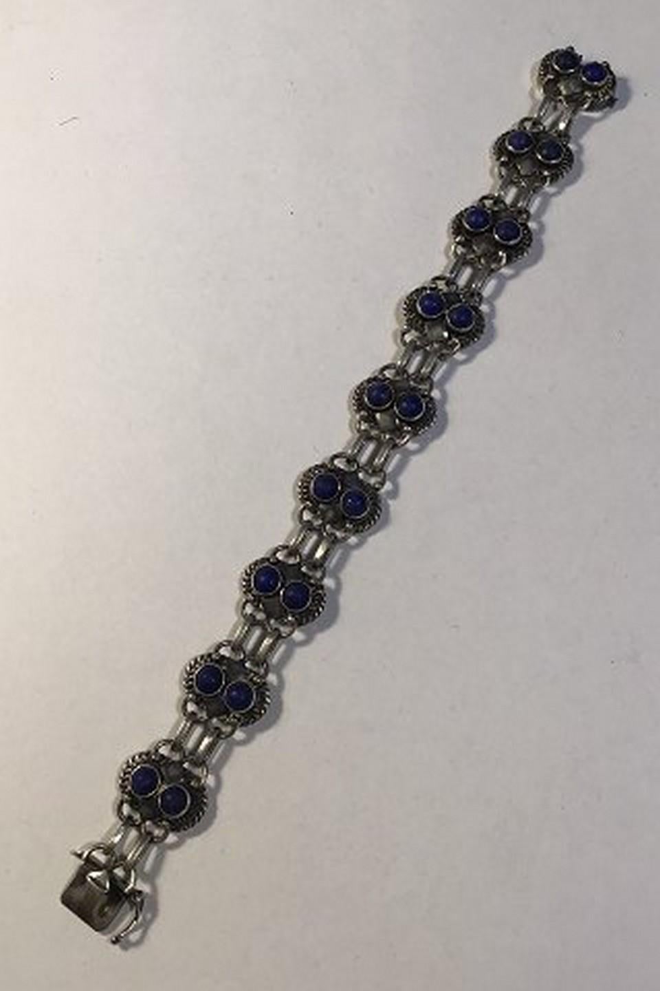 Georg Jensen, Sterlingsilber-Armband Nr. 8, Lapislazuli (Perle) im Angebot