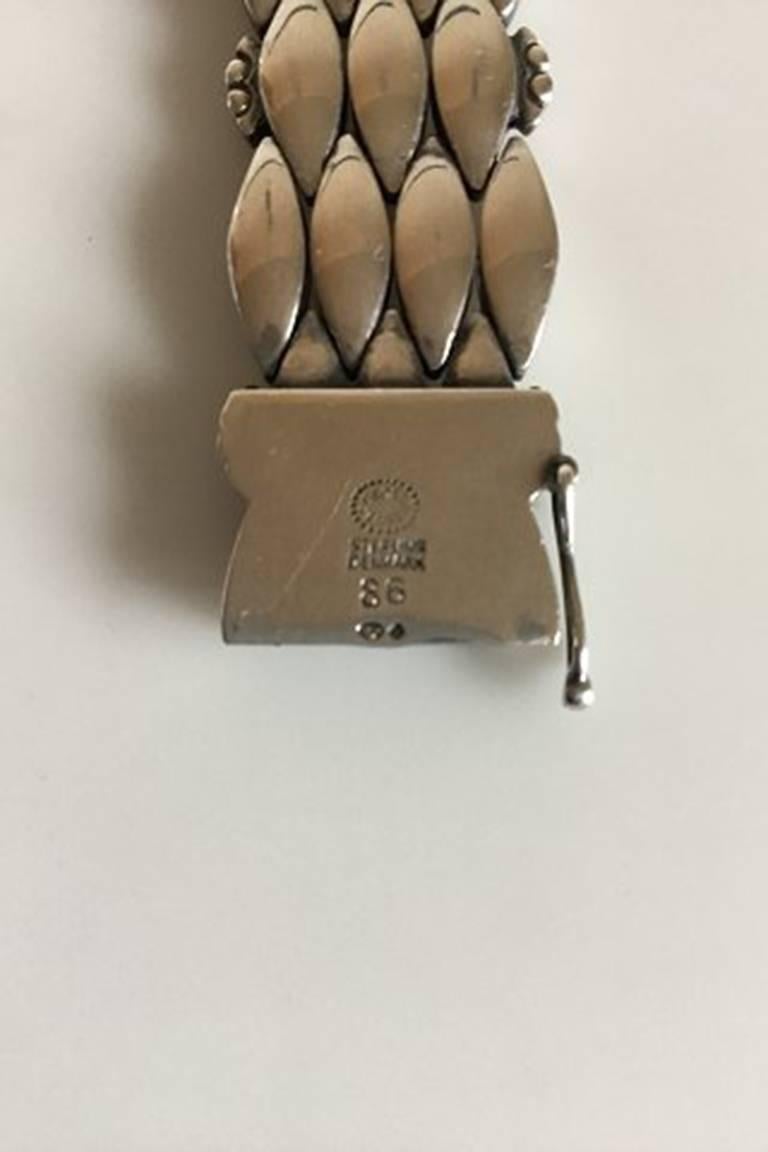 Georg Jensen Sterling Silver Bracelet No 86. Designed by Harald Nielsen. Measures 19 cm / 7 31/64 in. x 1.8 cm / 0 45/64 in. Weighs 53 g / 1.85 oz.