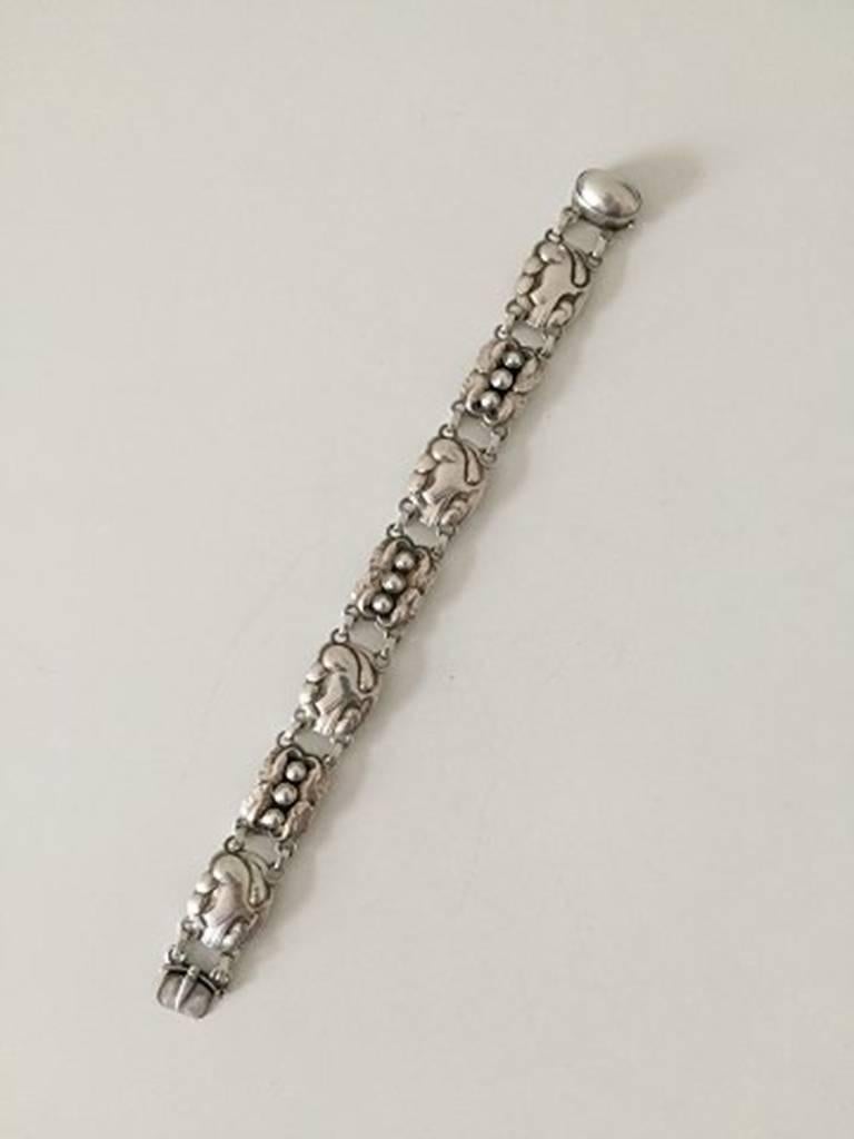 Art Nouveau Georg Jensen Sterling Silver Bracelet with Doves No 24
