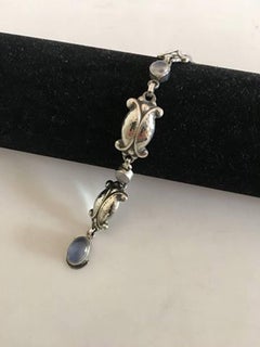 Georg Jensen Sterling Silver Bracelet with Moonstones No 11