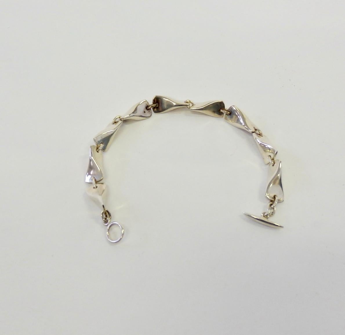Mid-Century Modern Georg Jensen Sterling Silver Bracelet with Original Box For Sale