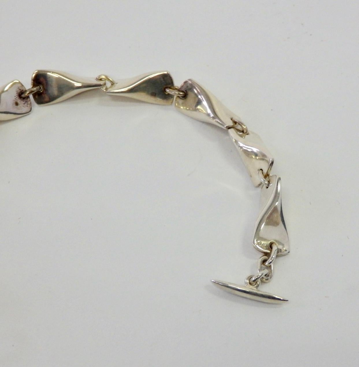 Danish Georg Jensen Sterling Silver Bracelet with Original Box For Sale