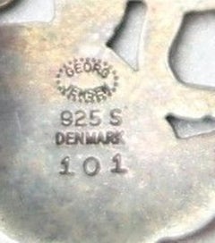 Georg Jensen Sterling Silver Brooch #101 – “moonlight Grapes” Pattern