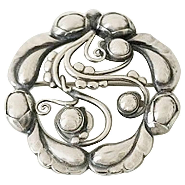 Georg Jensen Sterling Silver Brooch #159 For Sale