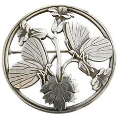 Retro Georg Jensen Sterling Silver Brooch #283 with Butterfly Motif