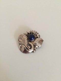 Georg Jensen Sterling Silber Brosche #71 mit Lapislazuli