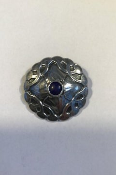 Georg Jensen Sterling Silver Brooch with Lapis Lazuli No 16