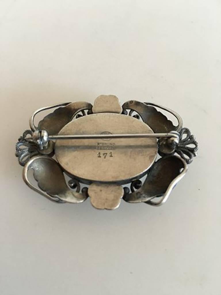 Georg Jensen Sterling Silver Brooche #171 For Sale at 1stDibs