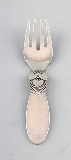 Georg Jensen Sterling Silver 'Cactus' Cutlery, Child's Set of Spoon and Fork