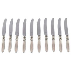 Georg Jensen Sterling Silver 'Cactus' Cutlery, Fruit Knife, 10 Pieces, in Stock