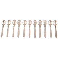 Georg Jensen Sterling Silver 'Cactus' Cutlery, Mocha Spoon, 11 Pieces