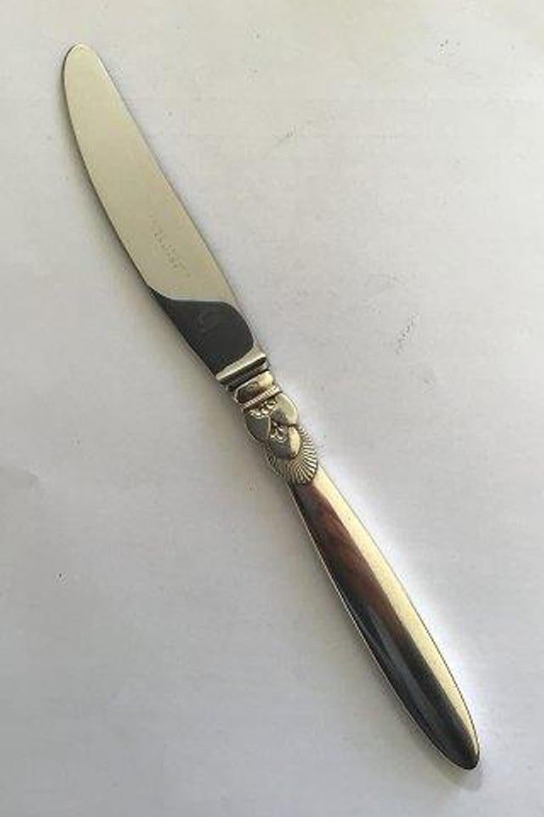 Georg Jensen Sterling Silver Cactus Dinner Knife No 014 In Good Condition For Sale In Copenhagen, DK