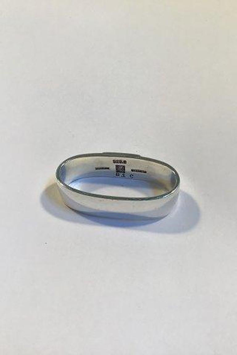 20th Century Georg Jensen Sterling Silver Cactus Napkin Ring No 81C For Sale