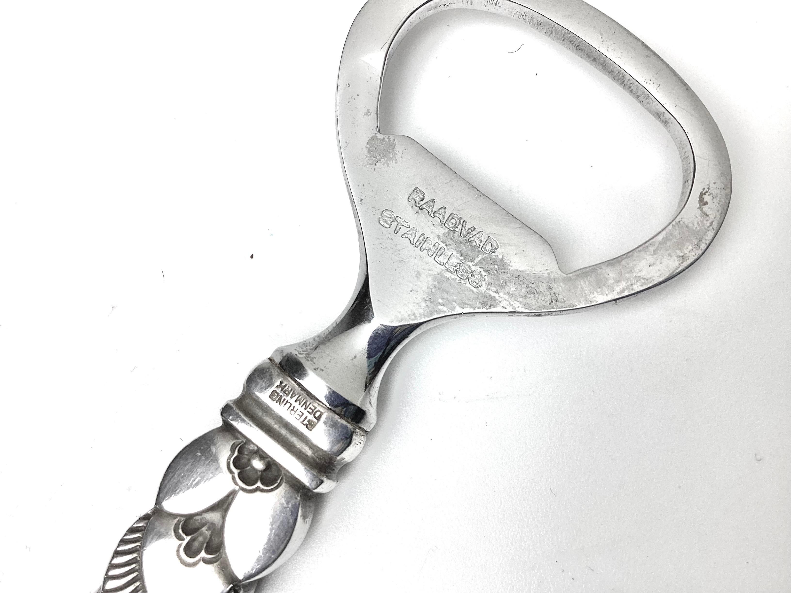 Georg Jensen Sterlingsilber-Flaschenöffner mitctus-Muster im Zustand „Gut“ im Angebot in Lambertville, NJ