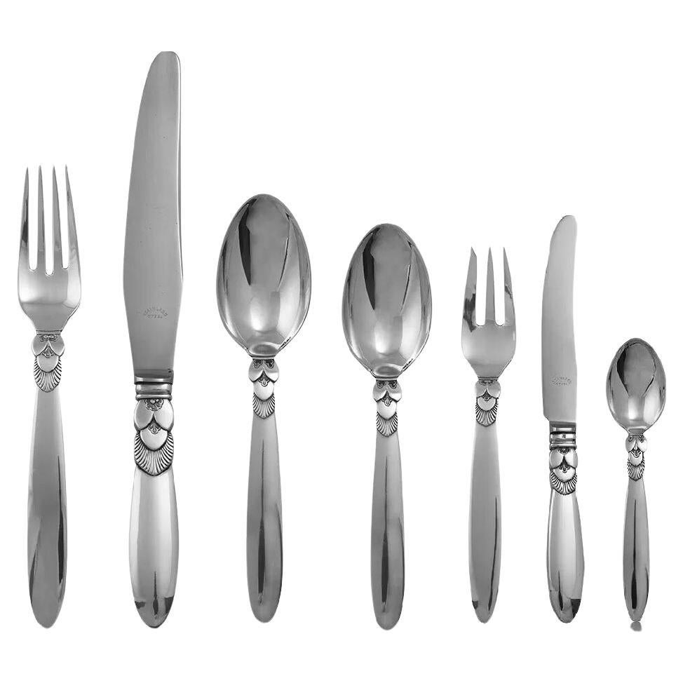 Georg Jensen Juego de cactus para doce de plata de ley en venta