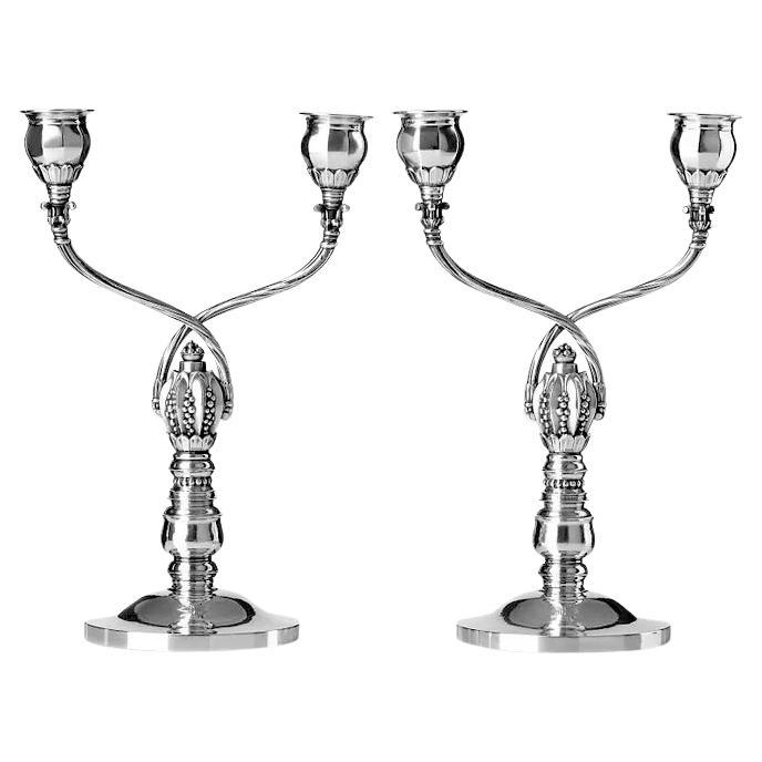Georg Jensen Candelabro de plata de ley nº 343